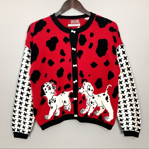Vintage Sweaters - Vintage Disney 101 Dalmatians Sweater Argyle Knit